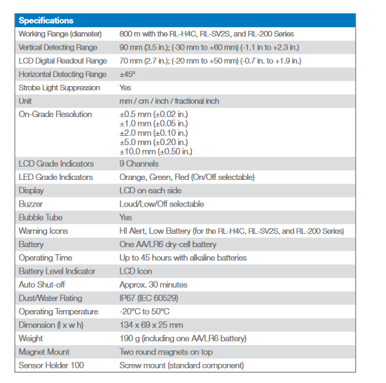 Topcon LS-100D Receiver W/O Holder